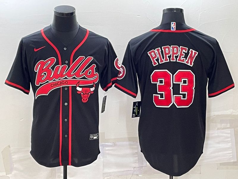 Men Chicago Bulls #33 Pippen Black 2022 Nike Co branded NBA Jersey->chicago bulls->NBA Jersey